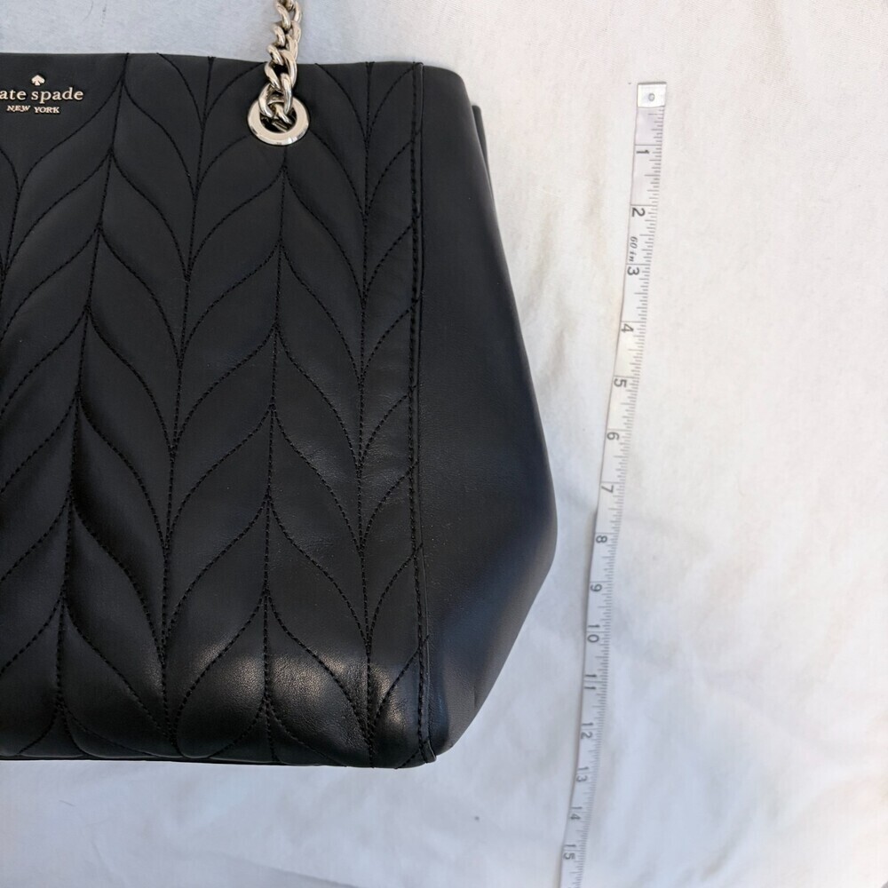 Kate Spade Briar Lane Quilted Willis Tote Bag Black Silver Handwear Chic Luxury - Picture 16 of 16